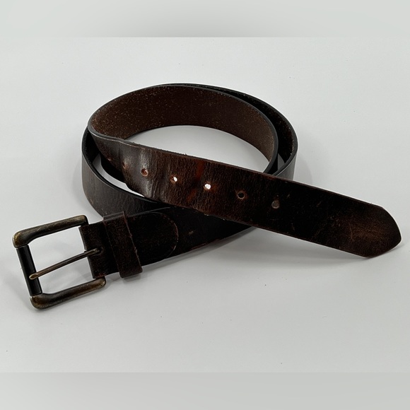 Vintage‎ Brown Leather Belt 44 - Picture 1 of 8